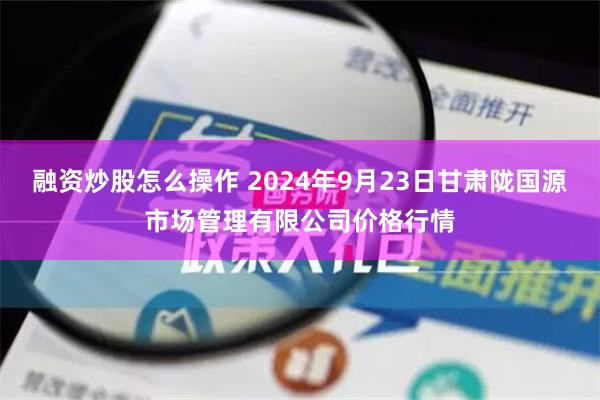 融资炒股怎么操作 2024年9月23日甘肃陇国源市场管理有限公司价格行情