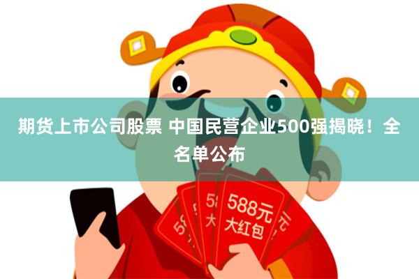 期货上市公司股票 中国民营企业500强揭晓！全名单公布