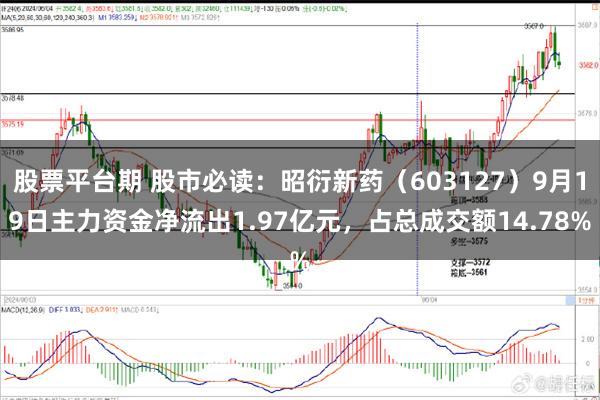 股票平台期 股市必读：昭衍新药（603127）9月19日主力资金净流出1.97亿元，占总成交额14.78%